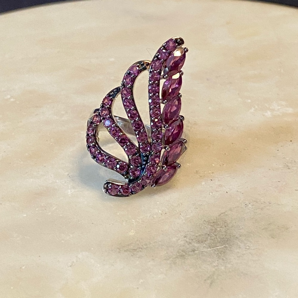 NWOT RASPBERRY RHODOLITE STERLING RING - Picture 8 of 12